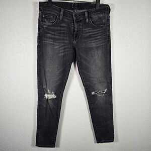 Denim & Supply Jeans Womens 27 Morgan Skinny Crop Distressed‎ Black Ralph Lauren